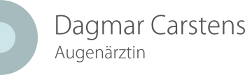 Logo Augenärztin mit einer halben stilisierten Pupille in Türkis